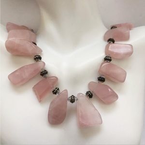 Rose Quartz Sterling Silver Necklace